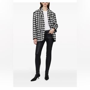 Anine Bing Black and White Houndstooth Jacket